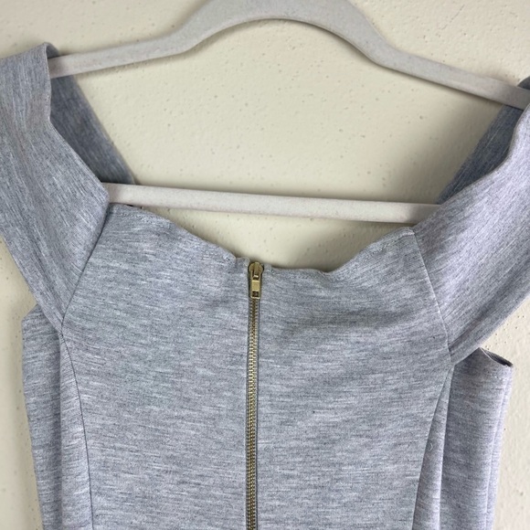 Lulu's Gray Plunge Mini Skater Dress Size Small (D1-13) - Picture 6 of 6